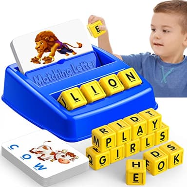 LIWIN LET'S GO! Learning Games for Kids Ages 3-8, Matching Letter Game for Kids Toys Ages 3-8 Educational Toys for 3-8 Year Olds Boys Girls Birthday Party Gifts for 3-8 Year Olds Boys Girls Blue - Image 1