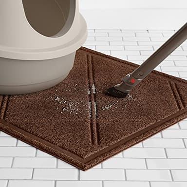 Amazon Basics Less-Mess Cat Litter Box Mat, 24" x 35", Unscented, Brown - Image 6