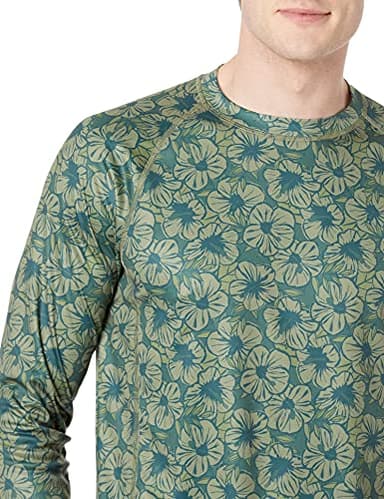 Amazon Essentials Men's Long-Sleeve Quick-Dry UPF 50 Swim Tee, Olive Hibiscus Flower, X-Large - Image 3