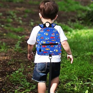 Accmor Toddler Backpack Leash with Anti Lost Wrist Link, Cute Mini Child Walking Harnesses Keep Kids Close Back Pack Rope Tether Rein for Baby Boys (Blue/Excavator) - Image 5
