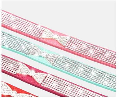 Small Dog Collar for Female Dogs Bling Diamond Crystal Glitter Jewel Sparkly Rhinestone Cute Cat Pet Animals Puppy Collars Girl for XXS XS Small Medium Large Pink L - Image 4