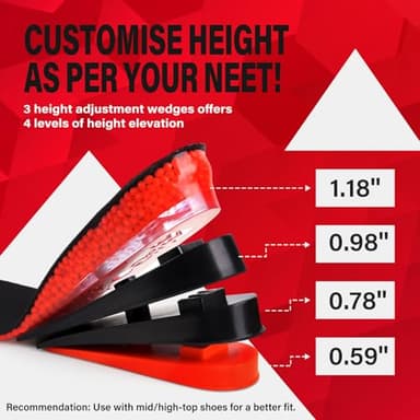 ERGOfoot Height Increase Insoles for Men, 4 Layers Adjustable Shoe Lifts Up to 3.54 Inches, Comfortable Height Boosting Insoles, Relieve Foot Pressure, Make You Taller All Day - Image 2