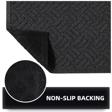 MATALL Front Door Mat 2 Pack Black Indoor and Outdoor Welcome Mat, Absorbent and Drain Away Water Heavy Duty Entryway Doormat for Front Back Doors, Laundry Rooms, Mudrooms and More, 3x5 Feet - Image 3
