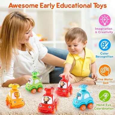 Cars Toys for 1 Year Old Boy Birthday Gift: Press and Go Toys Cars for Toddlers 1-3 Baby Toys 12-18 Months Toddler Toys Age 1-2 One Year Old Boy Toys First Birthday Gifts for 1-3 Year Old Boys Girls - Image 4