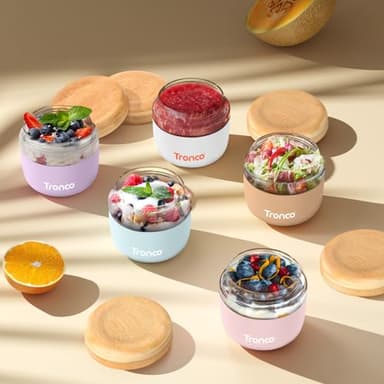 Tronco 24 oz Glass Container with Bamboo Lids, Food Storage Bowls for Soup, Stew & Overnight Oats, 100% Leak & Spill Proof, Airtight, Microwave & Dishwasher Safe, BPA-Free - Image 7
