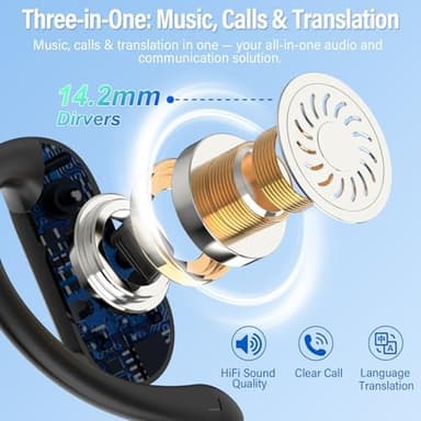 Ai Translation Earbuds Real Time,3-in-1 Buletooth 5.4 Translator Earbuds with 164 Languages/6 Translation Modes,No Subscription Required Translatior Headphones,32H Audifonos Traductores Inglés Español - Image 4