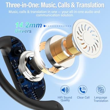 Ai Translation Earbuds Real Time,3-in-1 Buletooth 5.4 Translator Earbuds with 164 Languages/6 Translation Modes,No Subscription Required Translatior Headphones,32H Audifonos Traductores Inglés Español - Image 2
