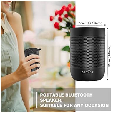 Bluetooth Speaker,5.3 Bluetooth Speakers Wireless,TWS Stereo Pairing,Built in Mic,360 HDSound,IP65 Waterproof Speaker,Support TF Card, for Home/Party/Outdoor/Beach, Gift for Men/Women-Black - Image 8