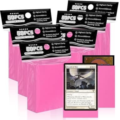 Pink Card Sleeves Fit for MTG, 300 Pieces Standard Card Sleeves for Trading Card Sports Cards Baseball Cards TCG Yugioh Magic(66x91mm), Affordable Sturdy and Nice Shuffling - Image 1