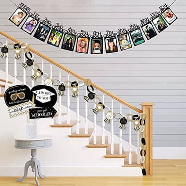 Graduation Photo Banner for Party Decoration, Including Kindergarten to 12th Grade Picture Banner Middle High School College Graduation Party Supplies - Image 4