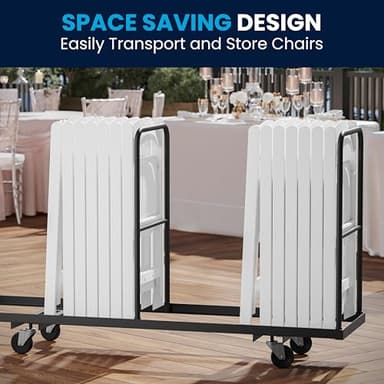 Flash Furniture Hercules Series Folding Chair - White Resin - Set of 4 800LB Weight Capacity Comfortable Event Chair - Light Weight Folding Chair - Image 8