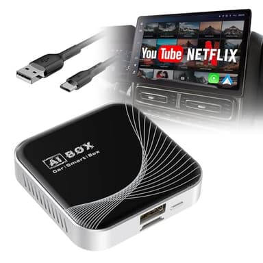 TERUNSOUl 3-in-1 Wireless CarPlay Adapter & Android Auto Wireless Adapter, Plug & Play, Easy Setup, Supports Netflix, YouTube, TF Card, and More for Cars with OEM Wired CarPlay/Android Auto - Image 1