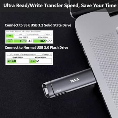 SSK 2TB SSD USB C Stick up to 1000MB/s,Fast External SSD Dual Drive Type-C + USB A 3.2 Gen 2 Solid State Thumb Drive,USB Memory Stick for iPhone 15/PS4/Android Phone/Tablet/Windows/Mac - Image 3