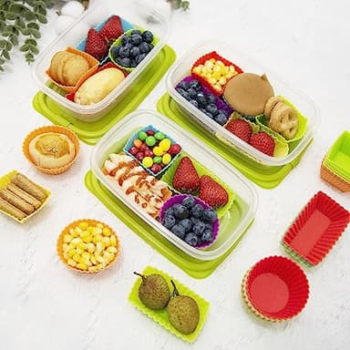 SmartKitch Silicone Cupcake Liners & Muffin Cups - 36pcs Non-Stick Silicone Lunch Box Dividers & Bento Box Accessories - Image 6