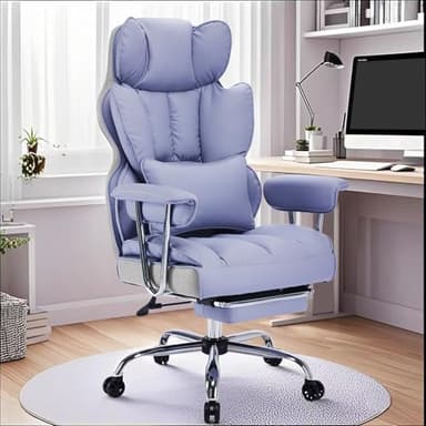 Efomao Big and Tall Office Chair 400LBS, Heavy Duty Executive Office Chair with Foot Rest, Home Office Desk Chairs, Purple Big Tall Computer Chairs - Image 8
