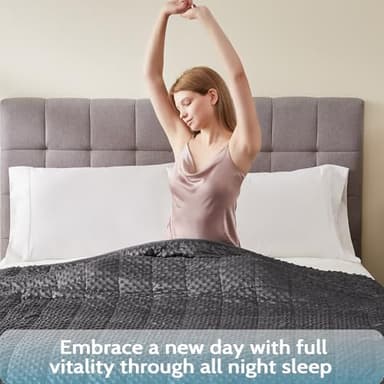 L'AGRATY Weighted Blanket for Adult - 48"x72" 15lbs Minky Dots Heavy Blanket with Glass Beads Soft Breathable for All-Season Summer Fall Winter Thick Comfort for Sleeping - Image 7