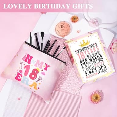 Jumway Birthday Gift Box for 18th Girls - Elegant Coming-of-Age Care Package with 'Sweet 18' Cup, Rose Gold Mirror, Spa Gifts Set - Perfect 18th Birthday Gifts for Daughter, Sister, Teen - Image 3