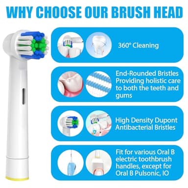 Replacement Toothbrush Heads Compatible with Oral-B Braun, 20 Pcs Professional Electric Toothbrush Brush Heads for Oral B Replacement Head Refill Pro 500/1000/1500/3000/3757/5000/7000/7500/8000 - Image 3