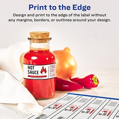 Avery Durable Waterproof Wraparound Rectangle Labels with Sure Feed Technology, 1-1/4" x 9-3/4", Matte White, 40 Customizable Labels for Laser and Pigment-Inkjet Printers (22845) - Image 8