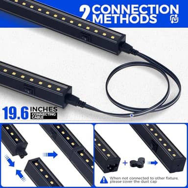 Barrina T5 Grow Lights for Indoor Plants, 2FT 80W(8 x 10W) Black Cover LED Plant Growing Lamp, Full Spectrum Grow Light Strip with Switch, Magnetic Installation, Plug and Play, 5000K, 8 Packs - Image 7