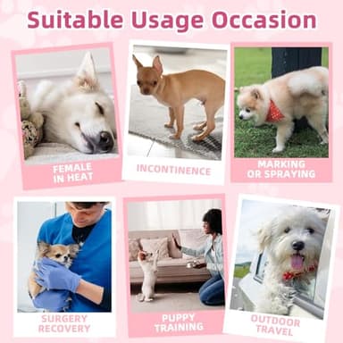 Disposable Dog Diapers Female 90 Count Doggie Diapers for Female Dogs (Waist 10-16.5 in S) Super Absorbent Small Doggie Diapers for Heat Excitable Urination or Incontinence - Pink - Image 6