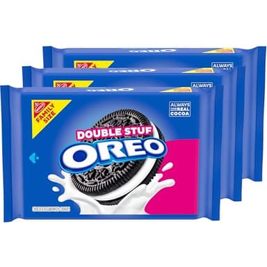 OREO Double Stuf Chocolate Sandwich Cookies, Family Size, 3 Packs - Image 1