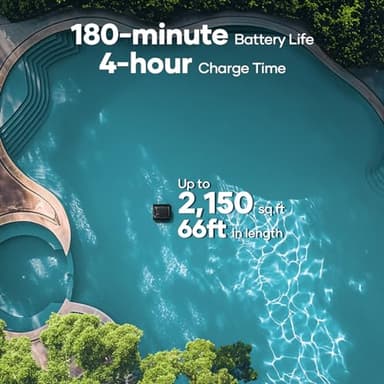 AIPER Cordless Robotic Pool Cleaner, Horizontal Waterline Cleaning, App Support, 180-Min Battery Life, Ideal for In-Ground Pools up to 2,150 Sq.ft, Scuba S1 Pro (Renewed) - Image 7