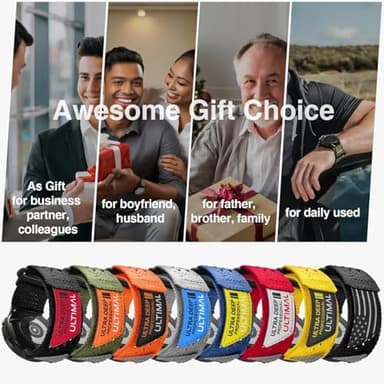 Compatible with Samsung Galaxy Watch 7 6 5 4 FE 40mm 44mm/6 Classic 43mm 47mm/5 Pro 45mm/4 Classic 42mm 46mm, 20mm Nylon Adjustable Sports Strap for Men Women (RED, L - Image 6
