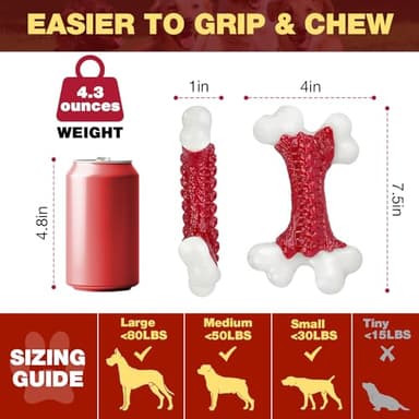 Kseroo Tough Dog Toys, Toys for Aggressive Chewers Large Breed, Chew Dogs, Bone Toy Nylon Dogs Almost Indestructible - Image 9