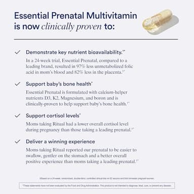 Ritual Essential for Women Prenatal Multivitamin: Folate & Choline for Neural Tube Support, Omega-3 DHA for Fetal Brain Development, Iron, Calcium-Helper D3 & K2, Non-GMO, Vegan, Mint, 30 Days - Image 4