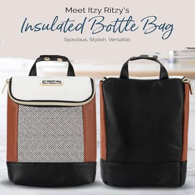 Itzy Ritzy Insulated Bottle Bag – Keeps Bottles Warm or Cool - Holds 3 Bottles & Features Interior Pocket For Ice Pack (Not Included), Coffee and Cream - Image 2