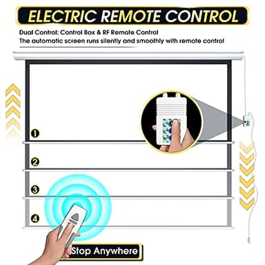 110" Motorized Projector Screen - Indoor and Outdoor Movies Screen 110 inch Electric 16:9 Projector Screen W/Remote Control - Image 5