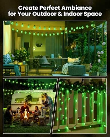 Solar String Lights Outdoor 120 LED 72 Ft Total, Solar Powered Patio Lights with 8 Lighting Mode for Garden Yard Porch Wedding Party Decor (Green) - Image 6