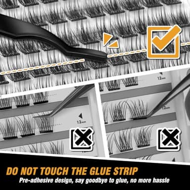 EASITENSION 156 PCS Self Adhesive Eyelashes Clusters Kit Lash Clusters DIY Eyelashes Pre Glued No Glue Needed No Remover No residue - Image 5