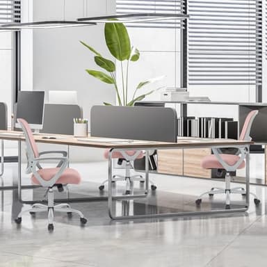 Sweetcrispy Office Computer Desk Managerial Executive Chair, Ergonomic Mid-Back Mesh Swivel Rolling Work with Wheels, Comfortable Lumbar Support, Comfy Arms for Home, Bedroom, Study, Student, Black - Image 2