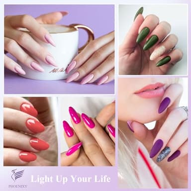phoenixy 24 PCS Gel Nail Polish Set, Spring 21 Colors Gel Nail Polish Kit with Base Glossy Matte Top Coat Black Gray Red Nail Kit Gifts for Women PCA9024 - Image 4