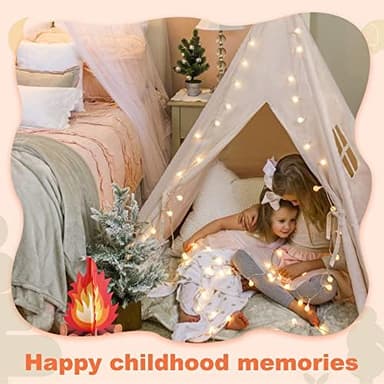 Tiny Land Teepee Tent for Kids with Star Lights, Foldable Play Tent for Girls & Boys, Washable Indoor Toddler Tent, Cozy Warm Reading Nook & Room Decor - Image 3
