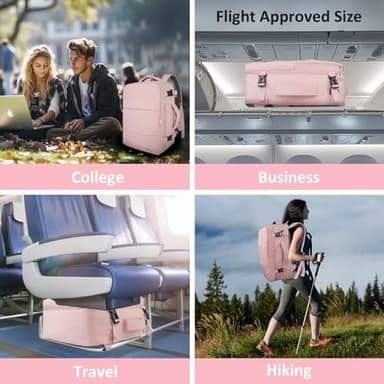 Taygeer Laptop Backpack for Women, Large Travel Backpack with 17.3 inch Laptop Compartment, TSA Friendly 40l Carry On Mochila, Daypack Business Computer Bag for Office Work Travel Essentials, Pink - Image 10