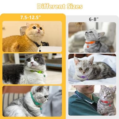 Taglory Reflective Cat Collar Breakaway with Bells, 2 Pack Girl Boy Pet Cat Collar Adjustable 7.5-12.5 Inch, Black - Image 4