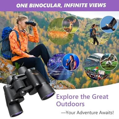 25x40 Binoculars for Adults, High Powered Professional Compact Binoculars for Bird Watching, Outdoor, Hunting, Sports, Concerts, Football Games, Travel, Cruise, Waterproof with Carrying Case - Image 8