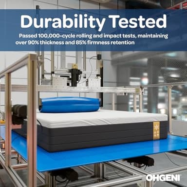 OhGeni 12 Inch Queen Size Mattress, Cooling Gel Memory Foam Bed Mattresses in a Box, Cool Touch Surface, Medium Feel, Ergonomic Support, Pressure Relief, CertiPUR-US Certified Foam, Designed in USA - Image 11