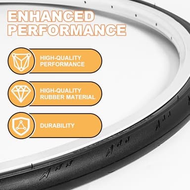 Hycline Road Bike Tires Set: 2-Pack 700x28C(28-622) Folding Replacement Puncture-Resistant Bicycle Tires and 2 Pcs 700x25-28C Inner Tubes Presta Valve with Tire Levers for City Commuter Road - Image 3