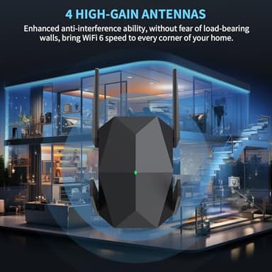 2025 AX3000 WiFi 6 Range Extender, WiFi Extender Signal Booster with Gigabit Ethernet Port, Dual Band (2.4G&5.8G) WiFi Repeater Cover up to 13888sp.ft, Faster Speed and Wider Cover, Quick Setup - Image 3