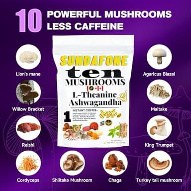SUNDAFONE Mushroom Coffee 12 Adaptogenic Instant Coffee - Image 5