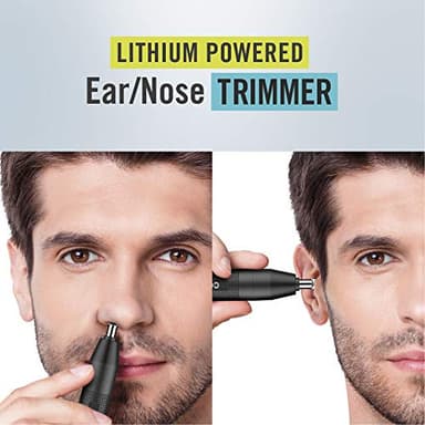 ConairMan Nose Hair Trimmer for Men, For Nose, Ear, and Eyebrows, Patent 360 Bevel Blade for No Pull, No Snag Trimming Experience, Cordless Lithium-Powered Trimmer with Drawstring Bag - Image 3