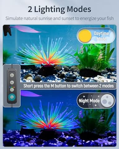 Pawfly 18 W Aquarium LED Light for 24 to 30 Inch Extendable Fish Tank Light with Full Spectrum Brilliant White Blue Red Lights with Daytime & Night Modes Timer Auto On/Off Adjustable Brightness - Image 6