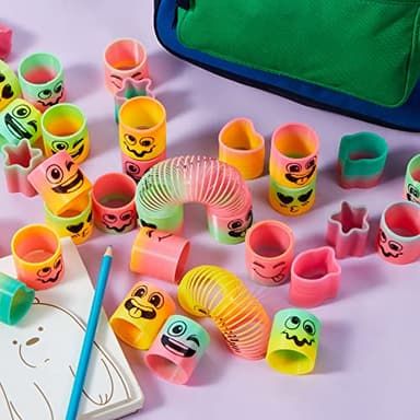 JOYIN 30 Pcs Spring Rainbow Party Favor, Mini Plastic Coil Spring Toy, Fidget Stress Coil Mini Springs Bulk Toys for Carnival Prize Birthday, Halloween Goodie Bag Stuffers - Image 7