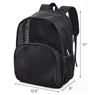 COVAX Mesh Backpack for School, Heavy Duty Mesh Bookbag, Semi-Transparent Back Pack for Beach, Swimming, Sports, Work, Travel - Image 4