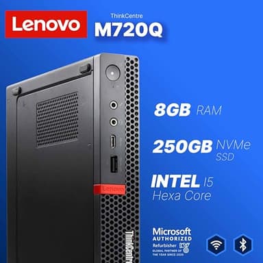 Lenovo M720Q ThinkCentre Mini PC | Windows 11 Pro | Intel i5-8400T | 8GB RAM + 250GB NVME | 5G WiFi + BT | Home or Office Micro Desktop Computer (Renewed) - Image 5