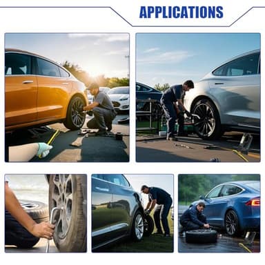 FITHOIST 3 Ton Scissor Jack Kit for Teslla | 7 Pcs 4-in-1 w/Drill Adapter, Lift Pads - Lug Wrench, Ratchet Handle & Storage Bag for Emergency Tire Change - Image 8